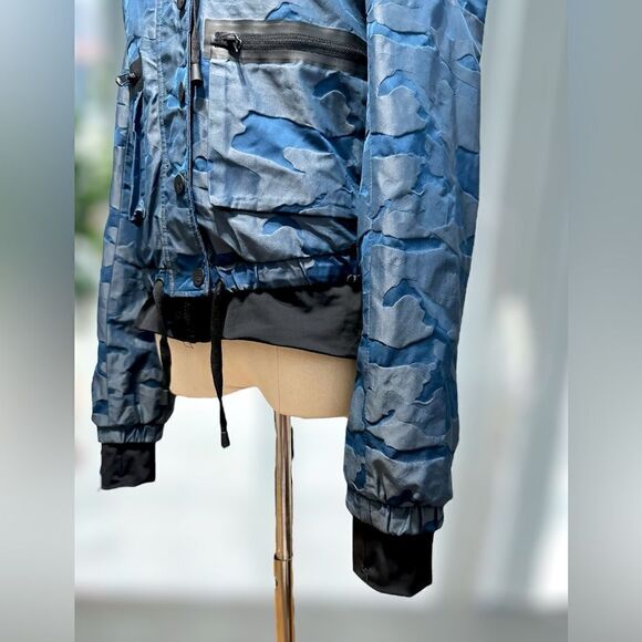 🔥 Blanc Noir Skyfall Camo Print Aviator Jacket Camo Hooded Size S - Picture 11 of 16